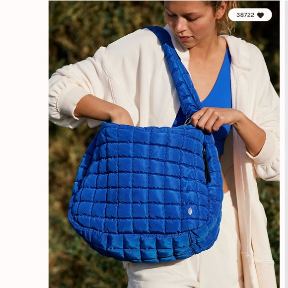 Free People Quilted Carryall LAPIS BLUE - Last One in Stock! - Picture 9 of 13